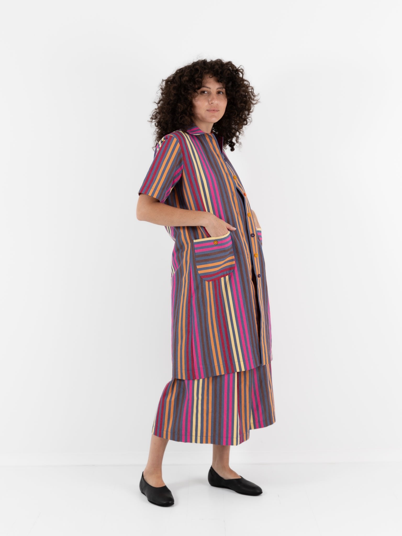 Der Antagonist Dress in Stripe - DER ANTAGONIST at Worthwhile - shop DRESS