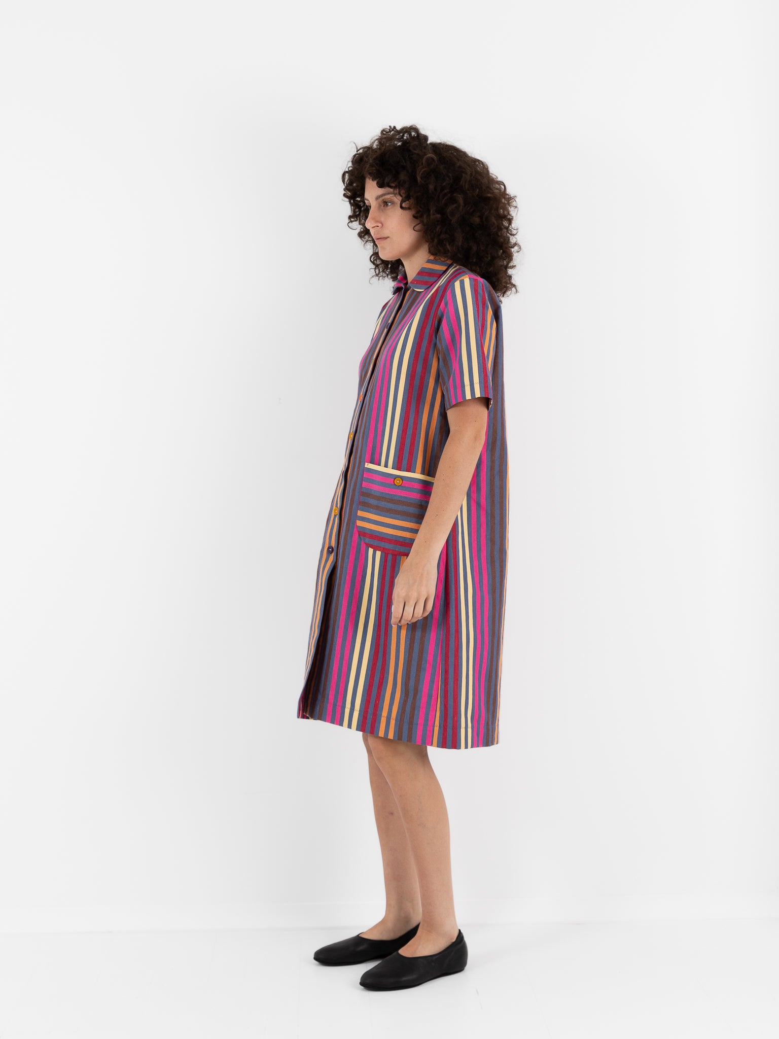 Der Antagonist Dress in Stripe - DER ANTAGONIST at Worthwhile - shop DRESS