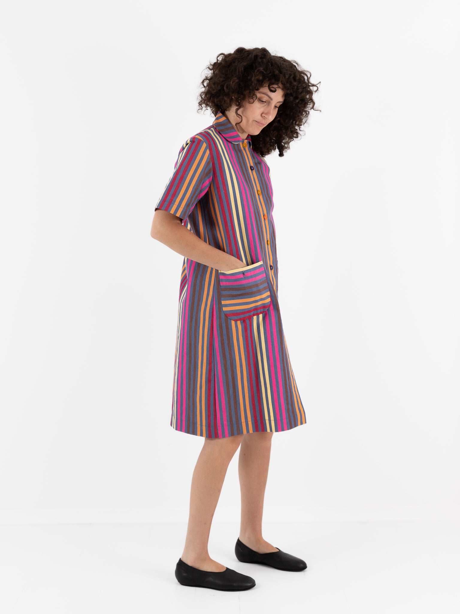 Der Antagonist Dress in Stripe - DER ANTAGONIST at Worthwhile - shop DRESS