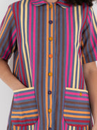 Der Antagonist Dress in Stripe - DER ANTAGONIST at Worthwhile - shop DRESS