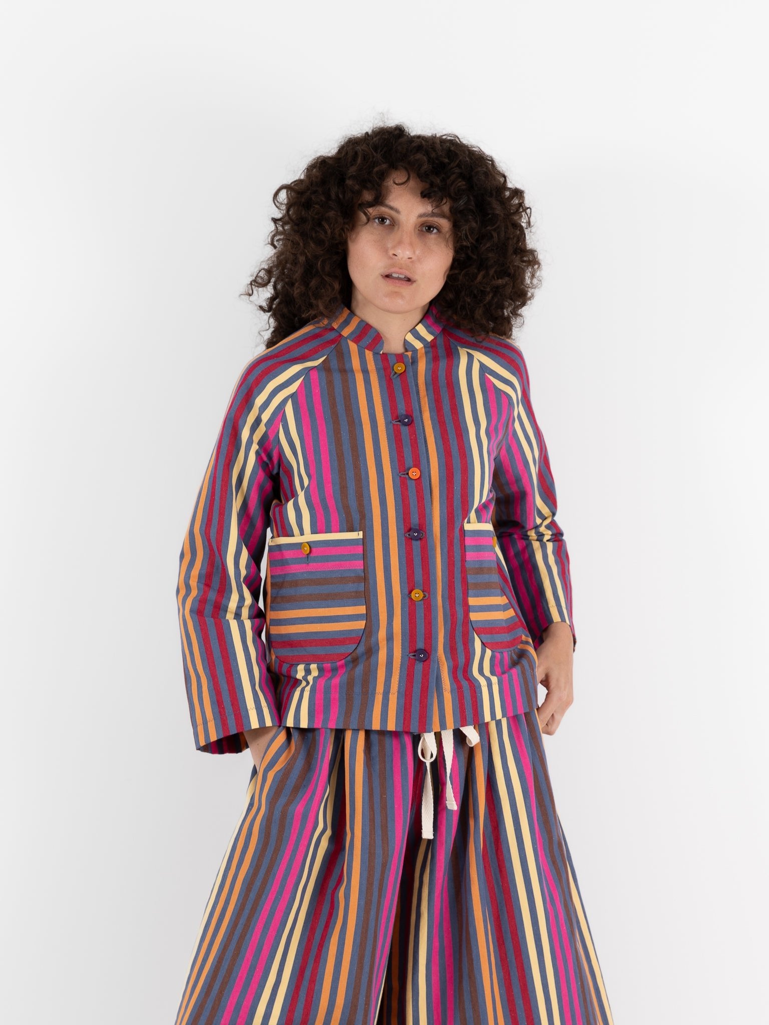 Der Antagonist Jacket in Stripe - DER ANTAGONIST at Worthwhile - shop JACKET