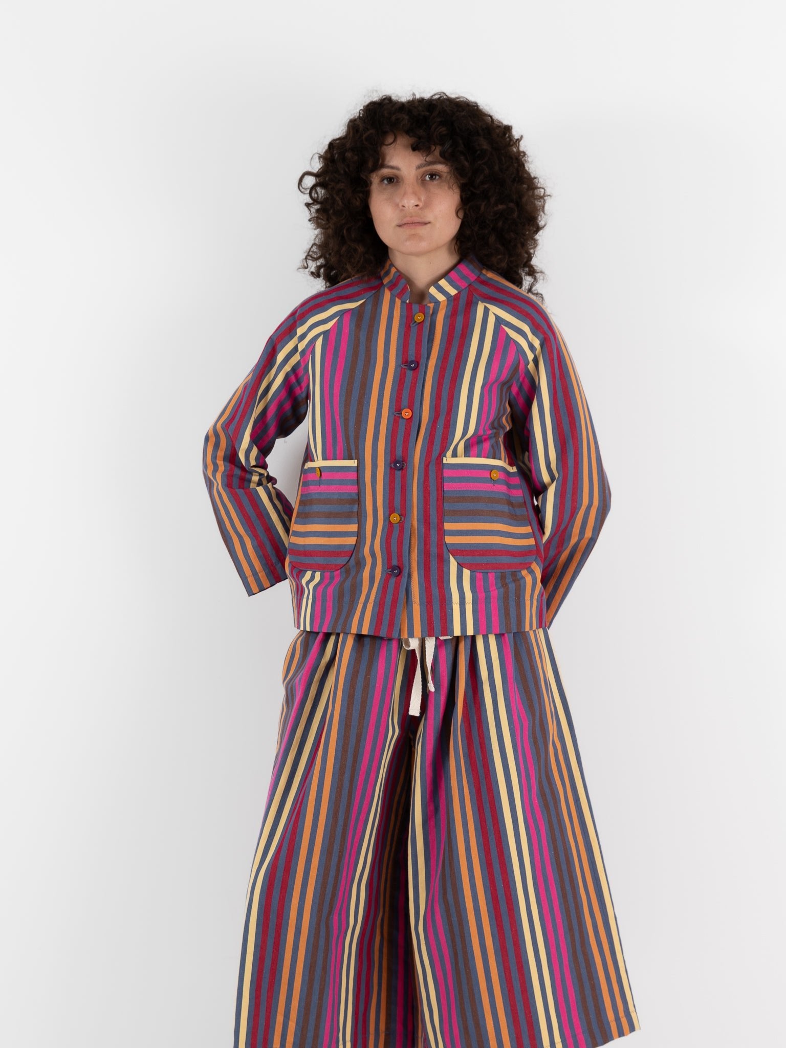 Der Antagonist Jacket in Stripe - DER ANTAGONIST at Worthwhile - shop JACKET