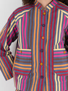 Der Antagonist Jacket in Stripe - DER ANTAGONIST at Worthwhile - shop JACKET