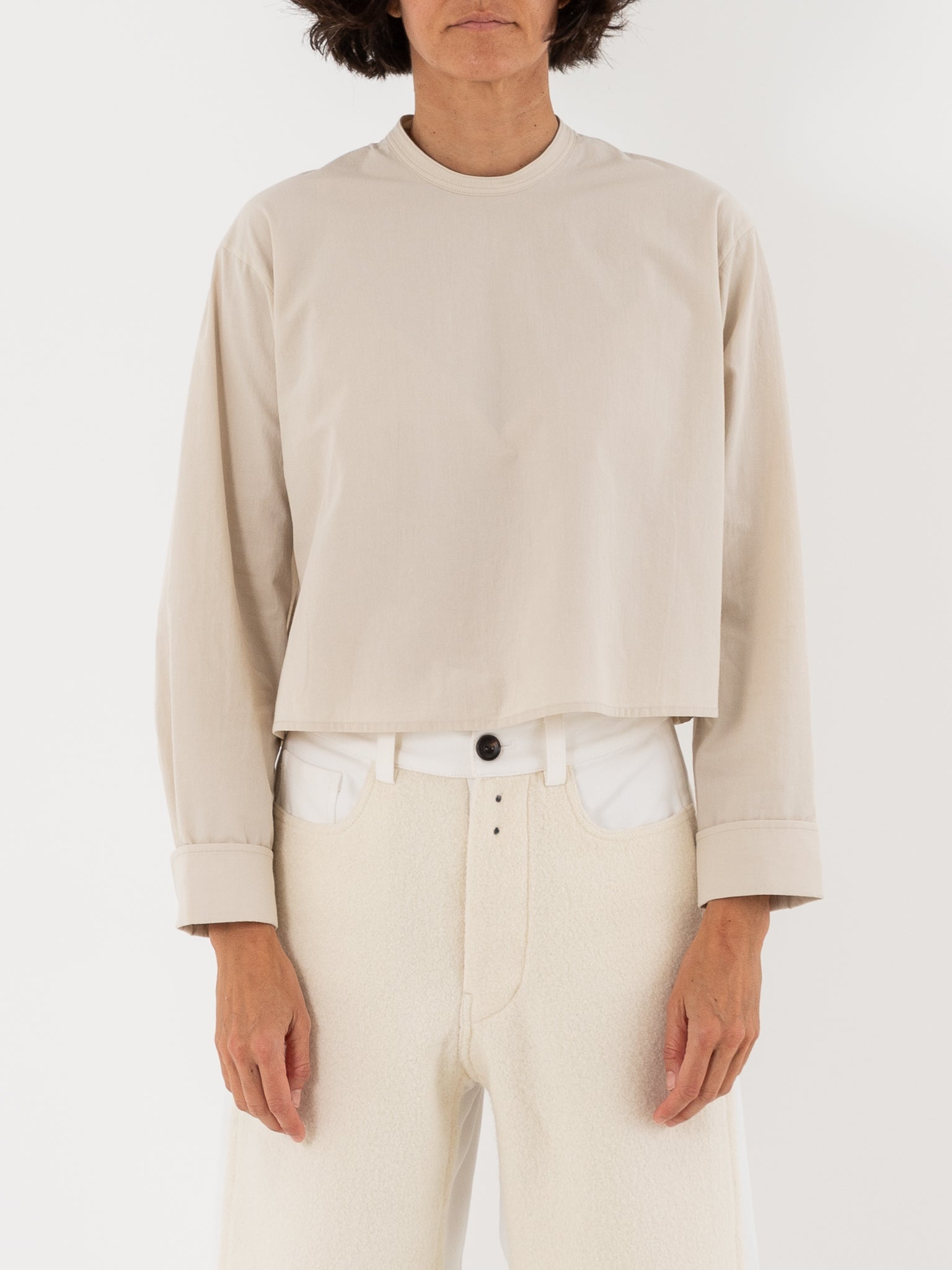 École De Curiosités Tao Shirt in Sand Beige - ECOLE DE CURIOSITES at Worthwhile - shop TOP