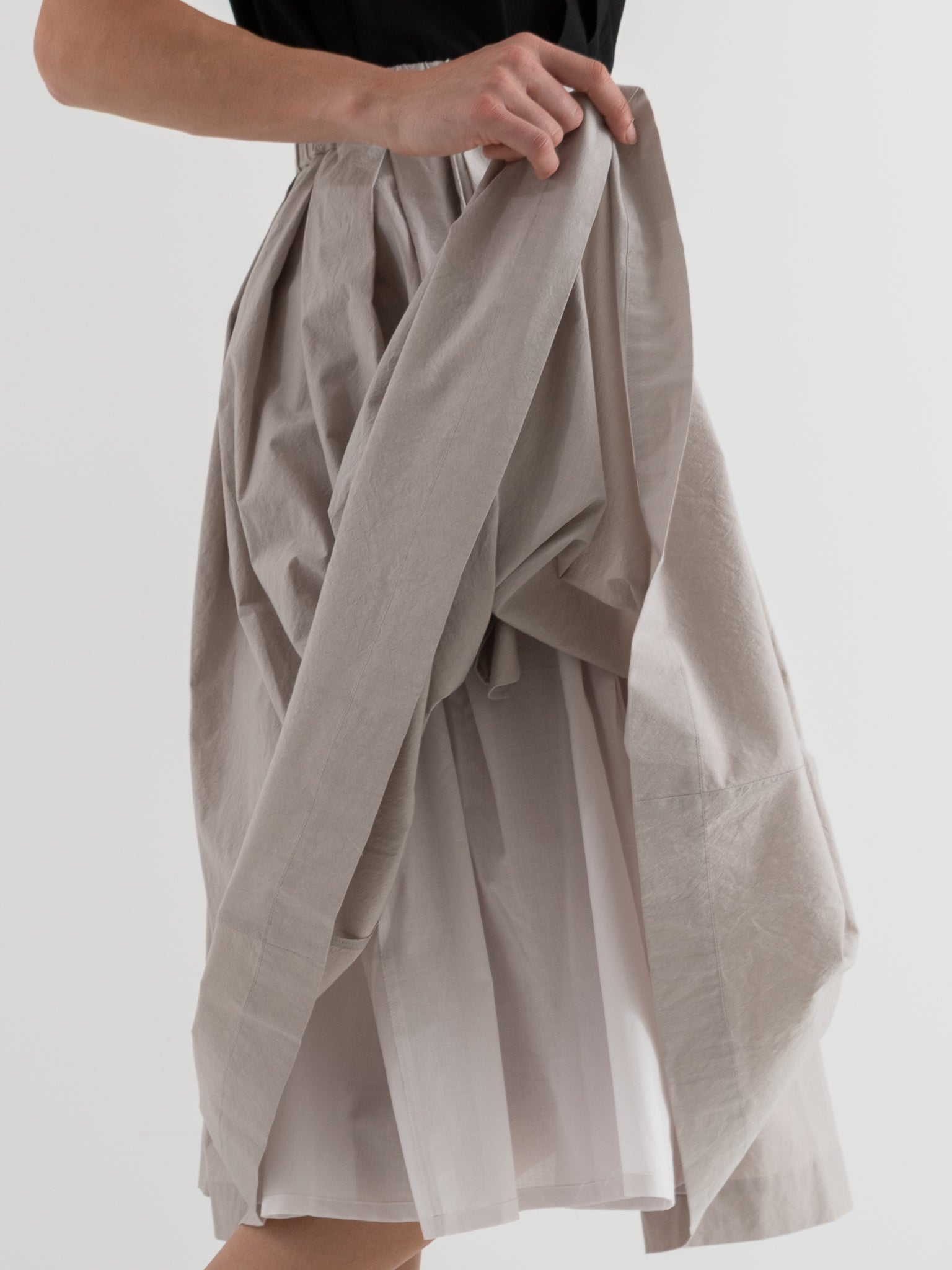 École De Curiosités Solange Skirt in Light Grey - ECOLE DE CURIOSITES at Worthwhile - shop SKIRT