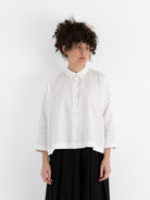 École De Curiosités Brigitte Shirt in Off White - ECOLE DE CURIOSITES at Worthwhile - shop TOP