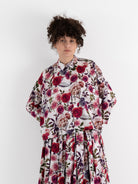 École De Curiosités Brigitte Shirt in White/Roses - ECOLE DE CURIOSITES at Worthwhile - shop TOP