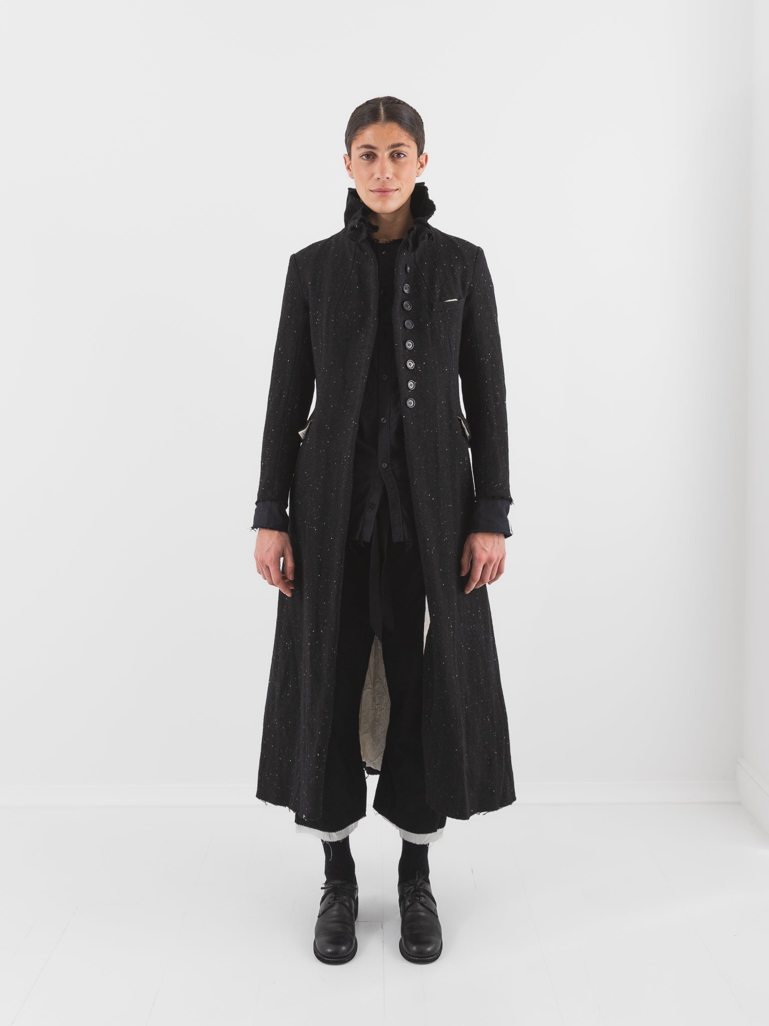 Elena Dawson 9X Monet Coat, Black Speckled Tweed - ELENA DAWSON at Worthwhile - shop COAT