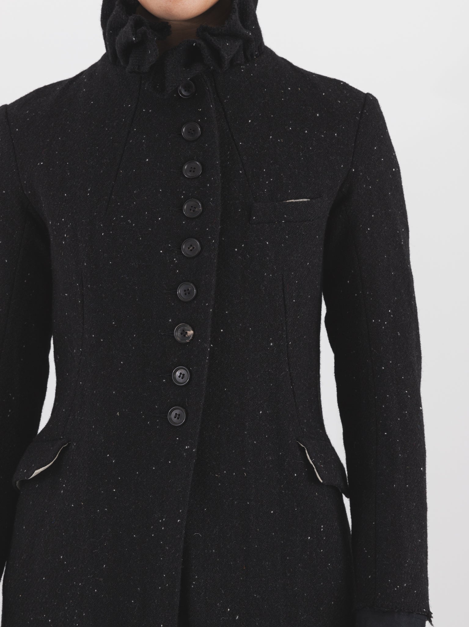 Elena Dawson 9X Monet Coat, Black Speckled Tweed - ELENA DAWSON at Worthwhile - shop COAT
