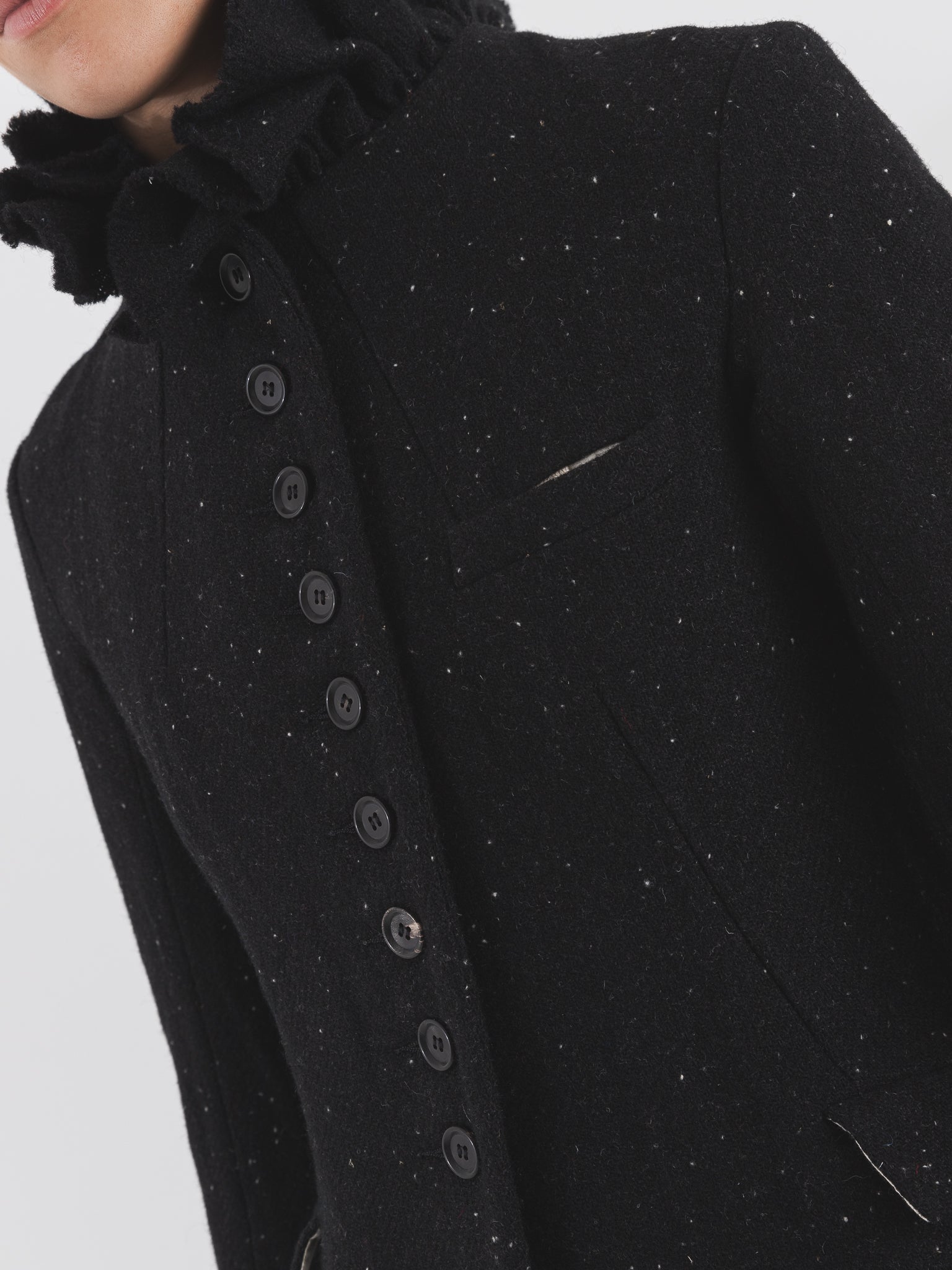 Elena Dawson 9X Monet Coat, Black Speckled Tweed - ELENA DAWSON at Worthwhile - shop COAT