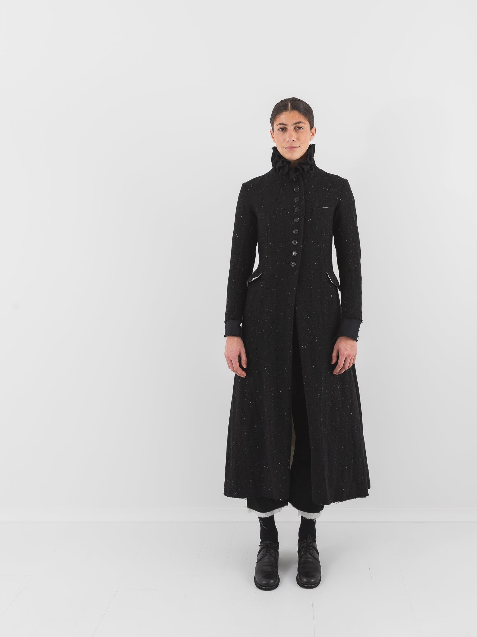 Elena Dawson 9X Monet Coat, Black Speckled Tweed - ELENA DAWSON at Worthwhile - shop COAT