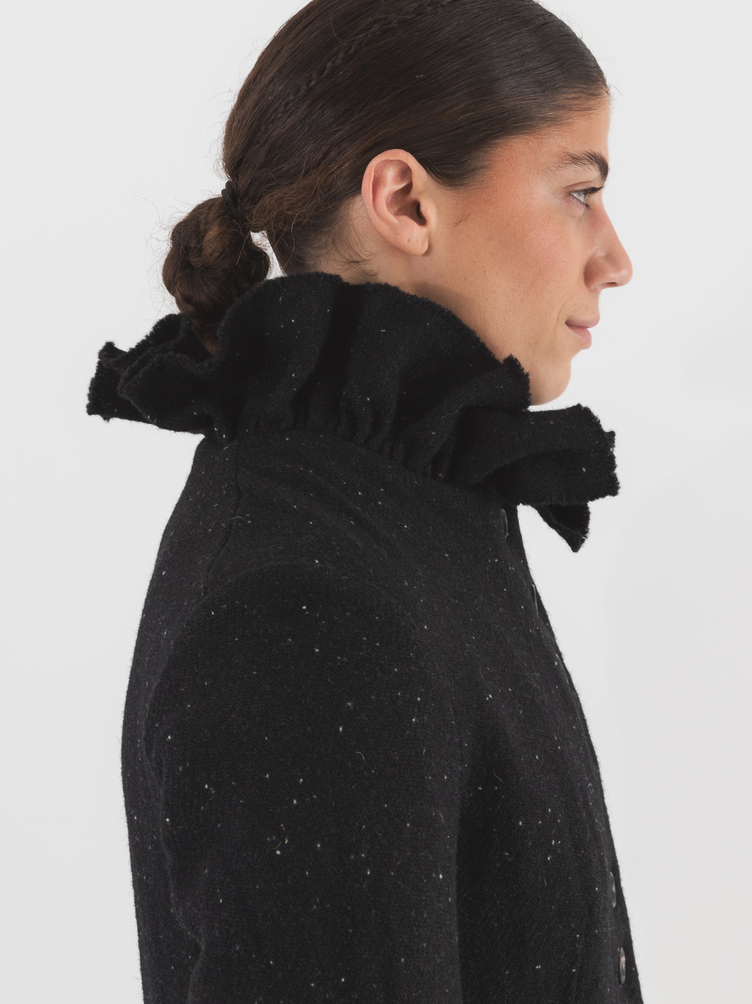 Elena Dawson 9X Monet Coat, Black Speckled Tweed - ELENA DAWSON at Worthwhile - shop COAT