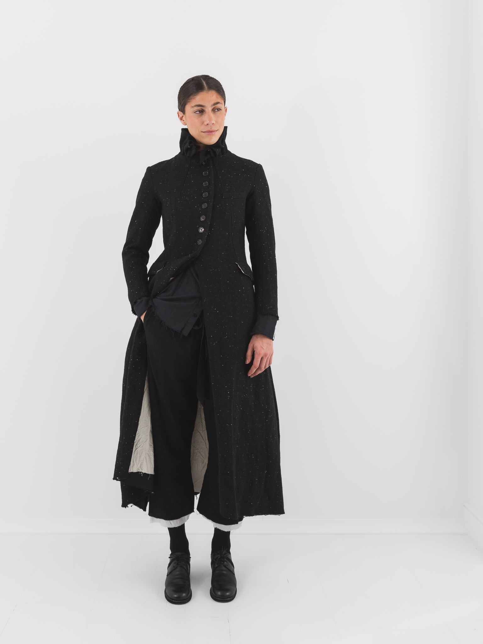 Elena Dawson 9X Monet Coat, Black Speckled Tweed - ELENA DAWSON at Worthwhile - shop COAT