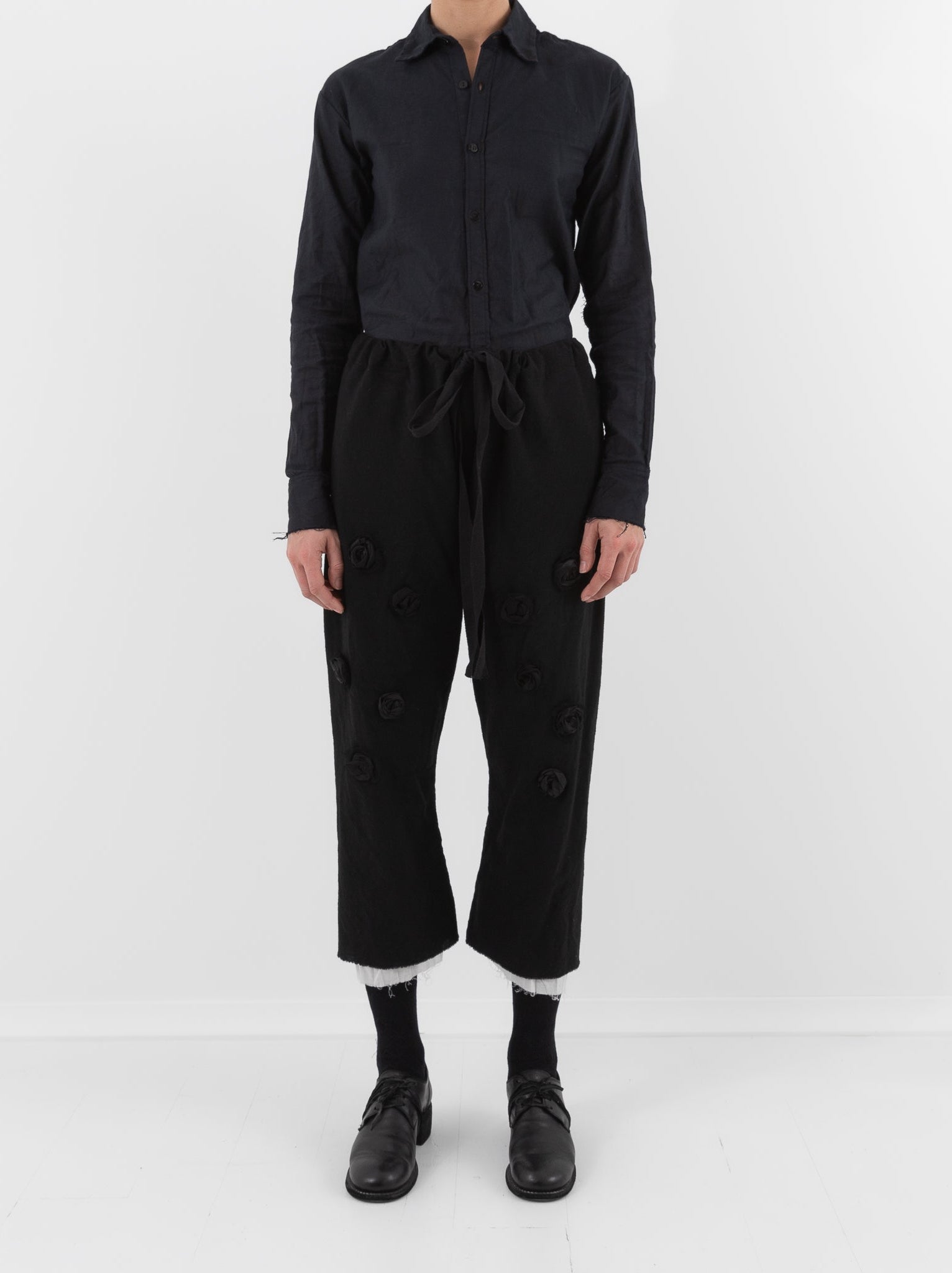 Elena Dawson Drawstring Pant with Rosebuds, Black - ELENA DAWSON at Worthwhile - shop PANT