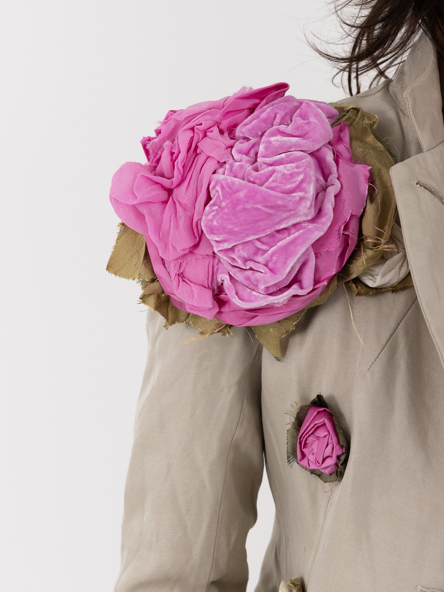 Elena Dawson Large Mophead Brooch, Pink Mixed Silk - ELENA DAWSON at Worthwhile - shop Unclassified