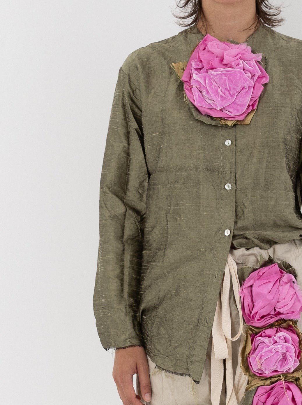 Elena Dawson Large Mophead Brooch, Pink Mixed Silk - ELENA DAWSON at Worthwhile - shop Unclassified