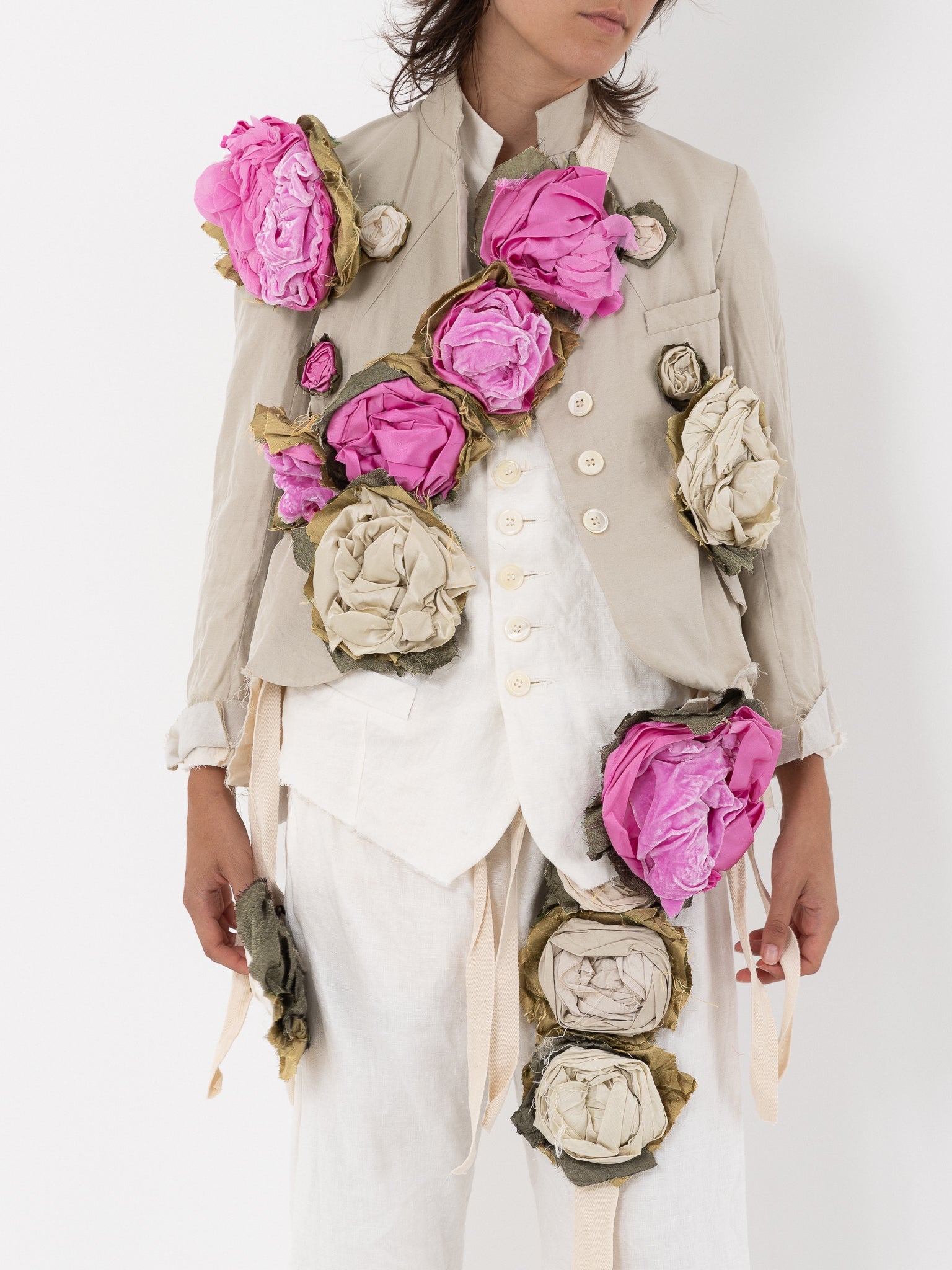 Elena Dawson Large Mophead Brooch, Pink Mixed Silk - ELENA DAWSON at Worthwhile - shop Unclassified