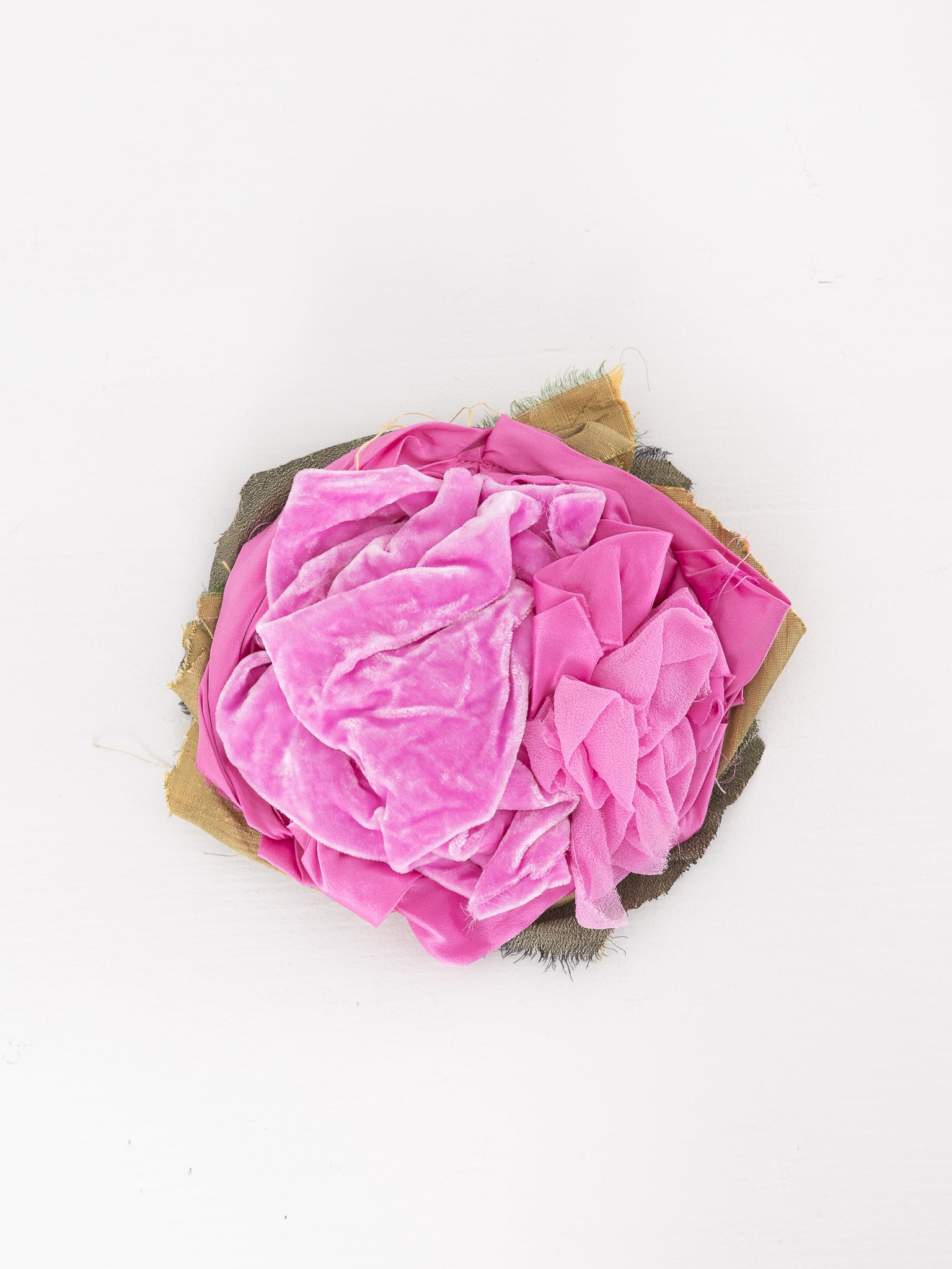 Elena Dawson Large Mophead Brooch, Pink Mixed Silk - ELENA DAWSON at Worthwhile - shop Unclassified