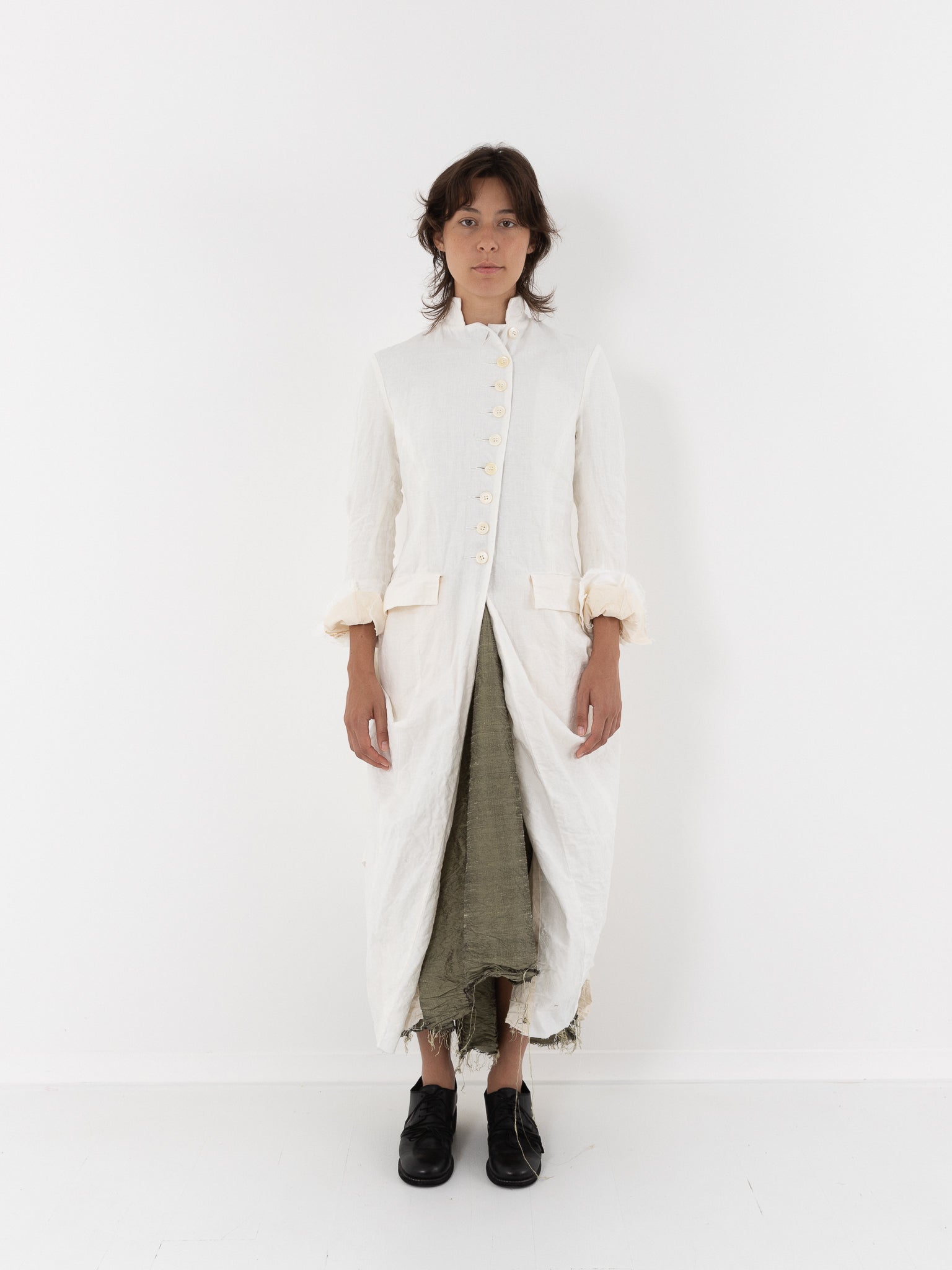 Elena Dawson Lunar Coat, White Linen - ELENA DAWSON at Worthwhile - shop COAT