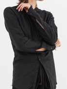 Elena Dawson No Collar Shirt in Black - ELENA DAWSON at Worthwhile - shop TOP