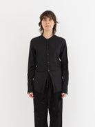 Elena Dawson No Collar Shirt in Black - ELENA DAWSON at Worthwhile - shop TOP