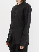 Elena Dawson No Collar Shirt in Black - ELENA DAWSON at Worthwhile - shop TOP