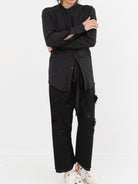 Elena Dawson No Collar Shirt in Black - ELENA DAWSON at Worthwhile - shop TOP