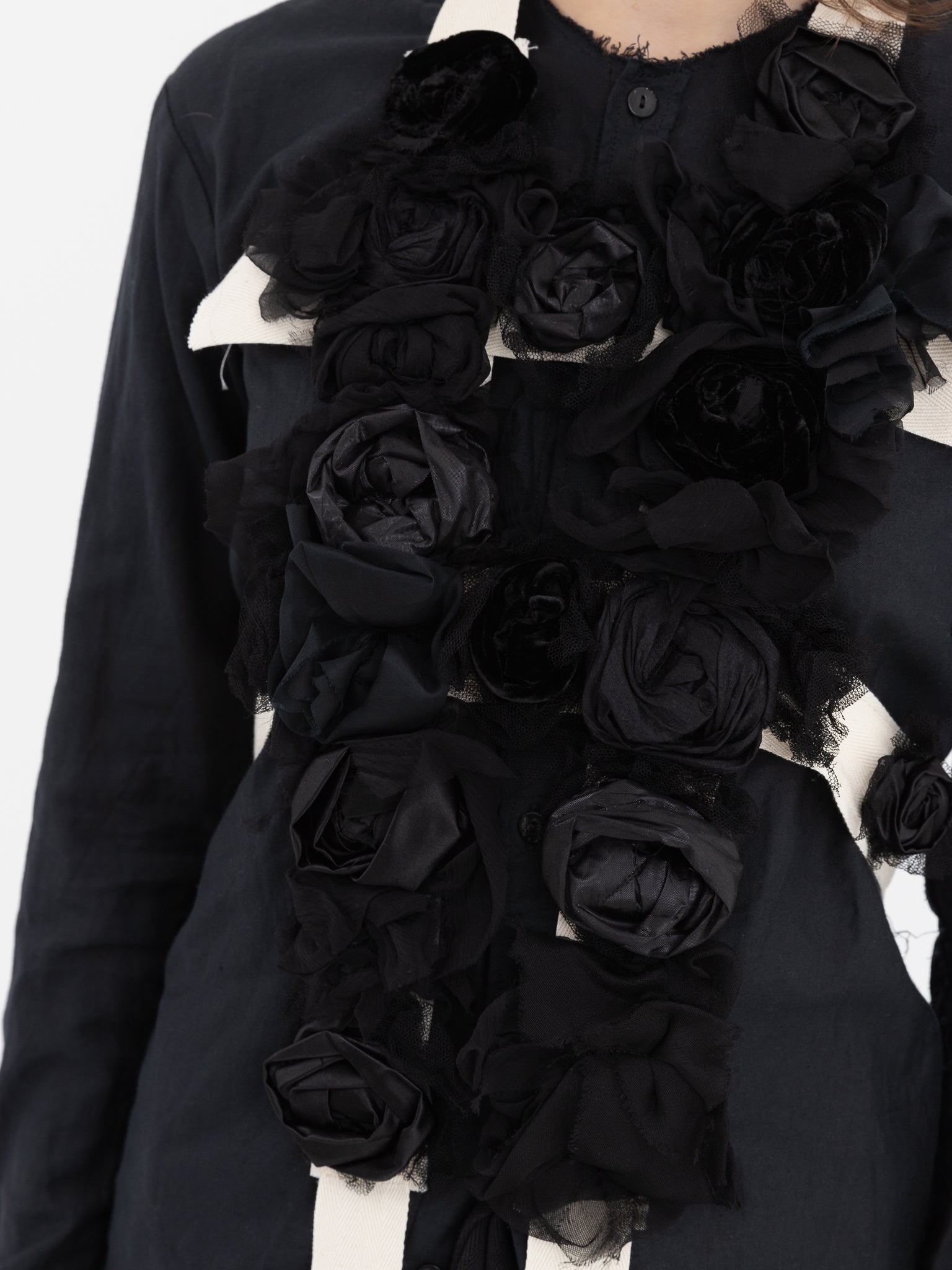 Elena Dawson Rosebud Harness in Cream with Black Roses - ELENA DAWSON at Worthwhile - shop SCARF