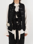 Elena Dawson Rosebud Harness in Cream with Black Roses - ELENA DAWSON at Worthwhile - shop SCARF