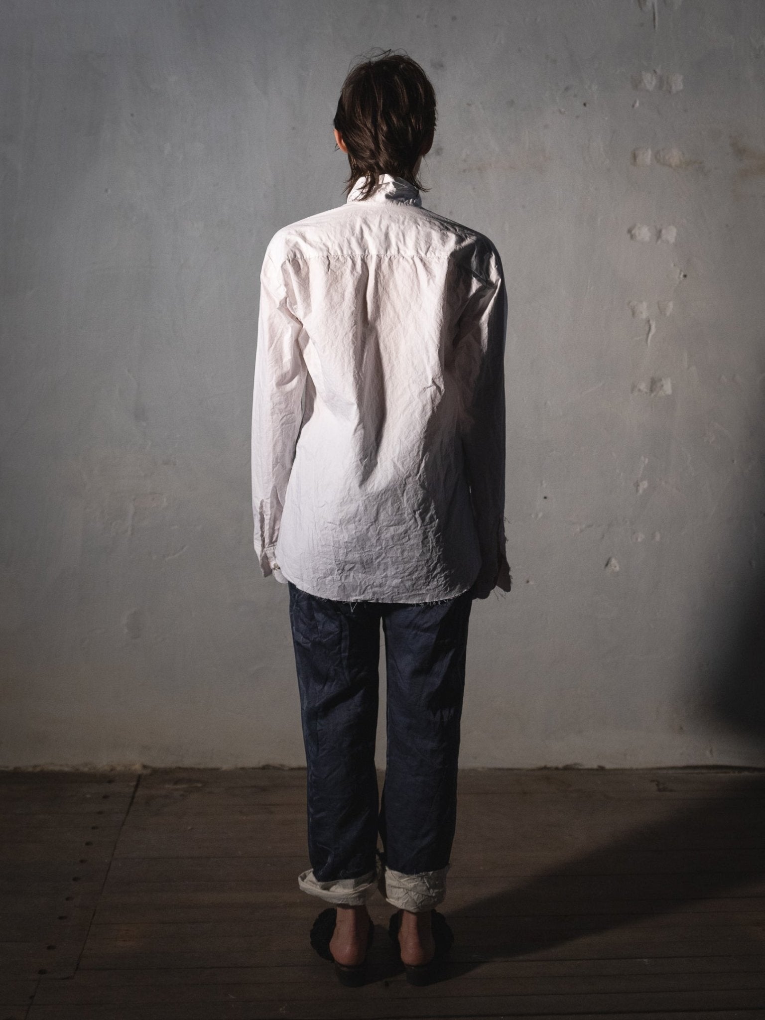 Elena Dawson Shirt, White Cotton Cambric - ELENA DAWSON at Worthwhile - shop TOP