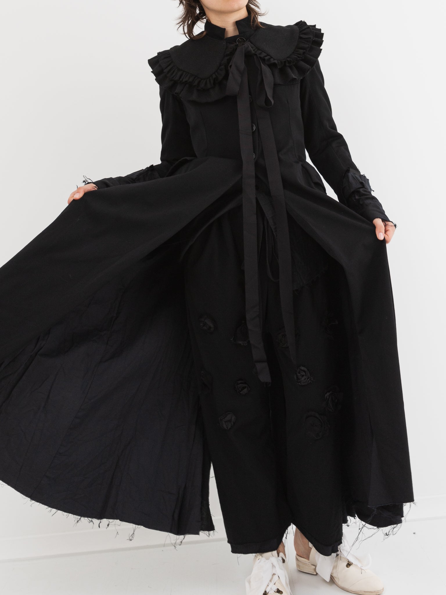 Elena Dawson Hacking Coat in Black - Worthwhile, Inc.