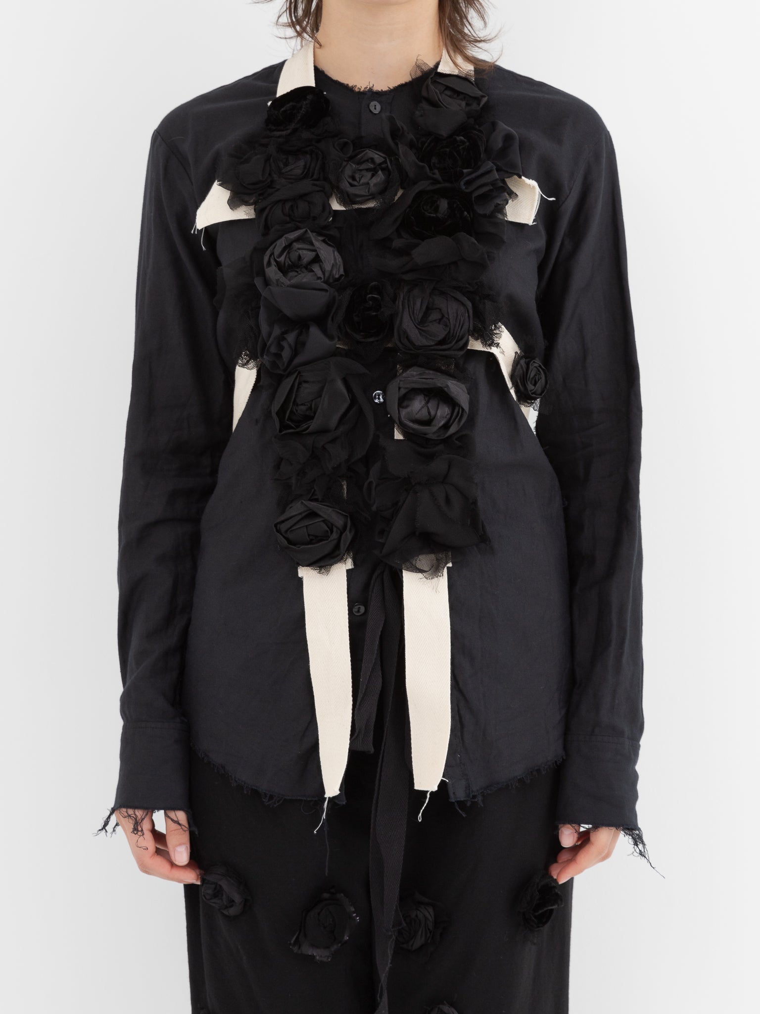 Elena Dawson Rosebud Harness in Cream with Black Roses - Worthwhile, Inc.
