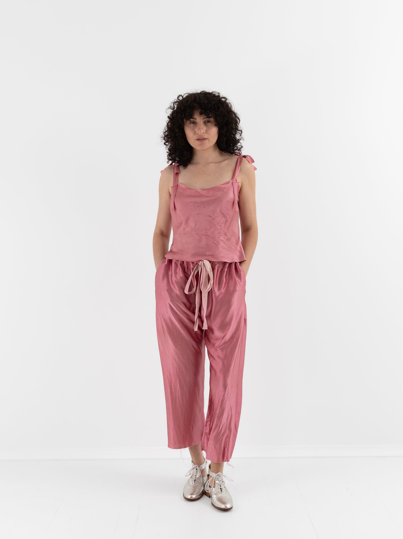Elena Dawson Drawstring Pant in ED Pink - ELENA DAWSON at Worthwhile - shop PANT