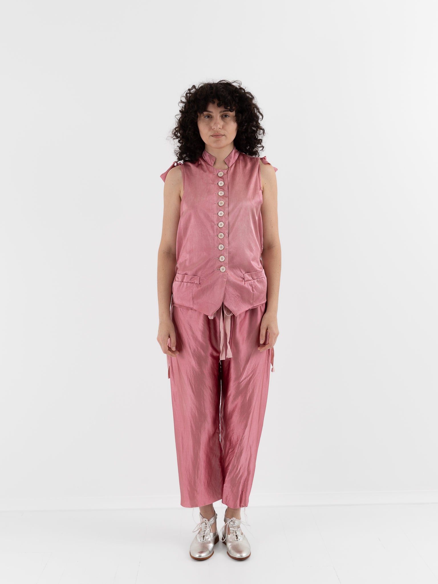 Elena Dawson 10X Waistcoat with Collar in ED Pink - ELENA DAWSON at Worthwhile - shop VEST