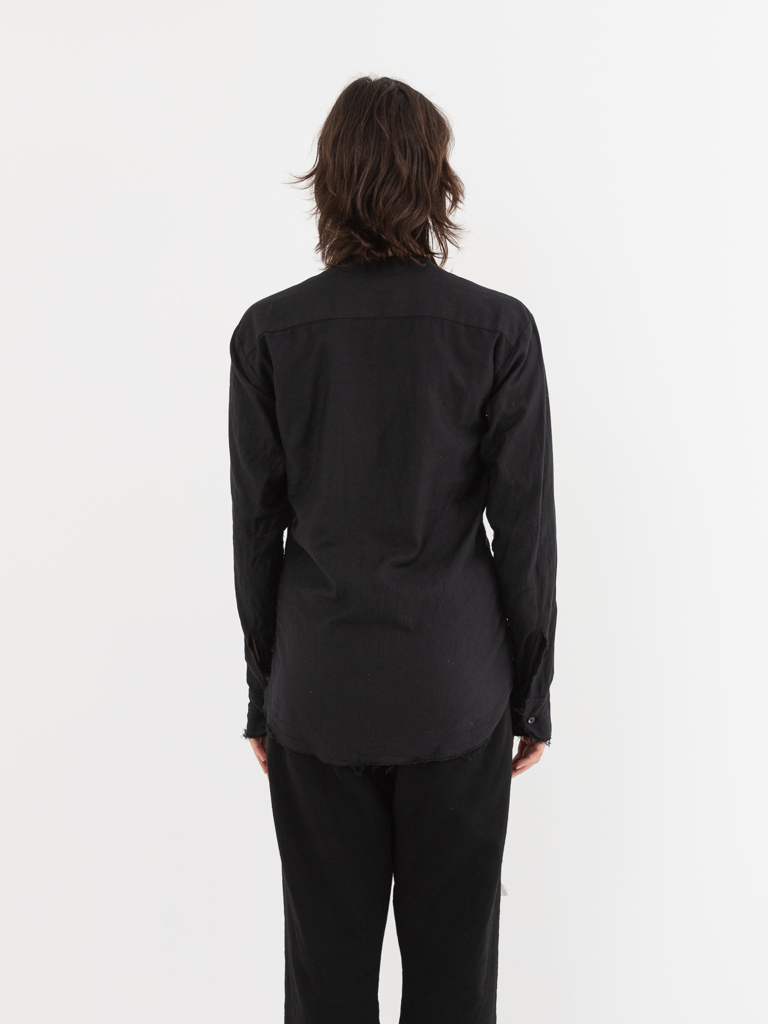 Elena Dawson No Collar Shirt in Black - Worthwhile, Inc.