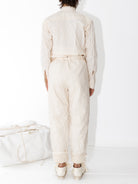 Elena Dawson Work Trouser, Cream Cotton Cambric - Worthwhile