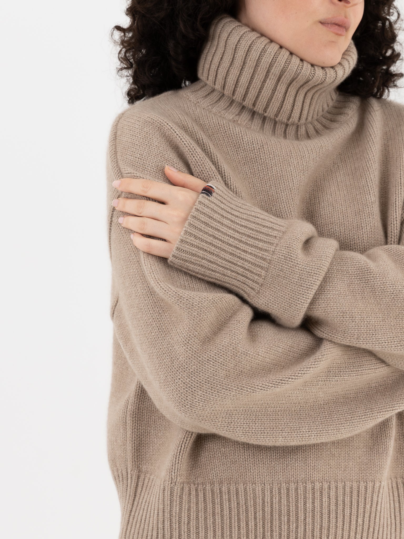 Extreme Cashmere n°434 Crop Xtra Turtleneck in Oat - EXTREME CASHMERE at Worthwhile - shop SWEATER