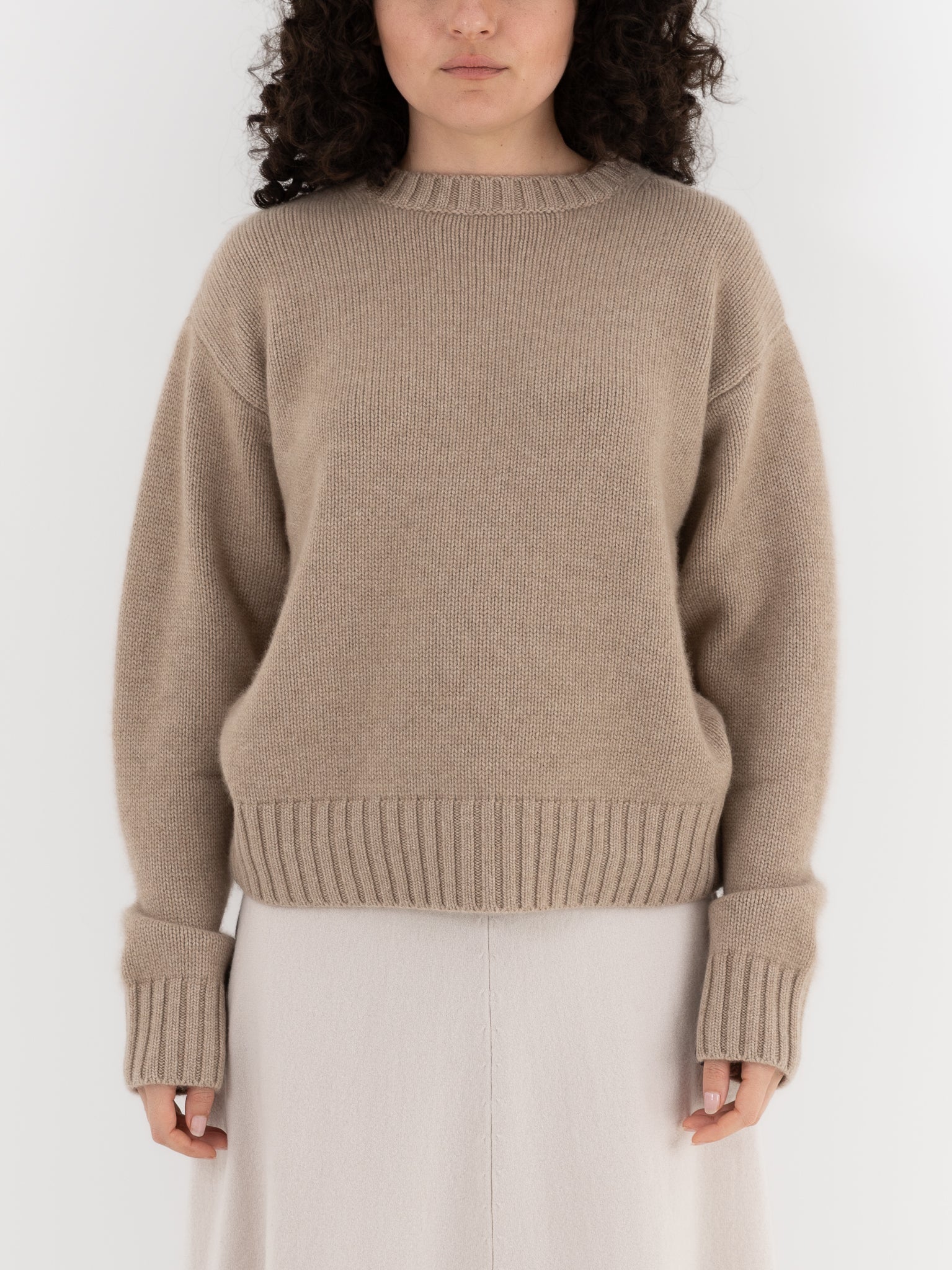 Extreme Cashmere n°373 The Oldie Crewneck in Oat - EXTREME CASHMERE at Worthwhile - shop SWEATER