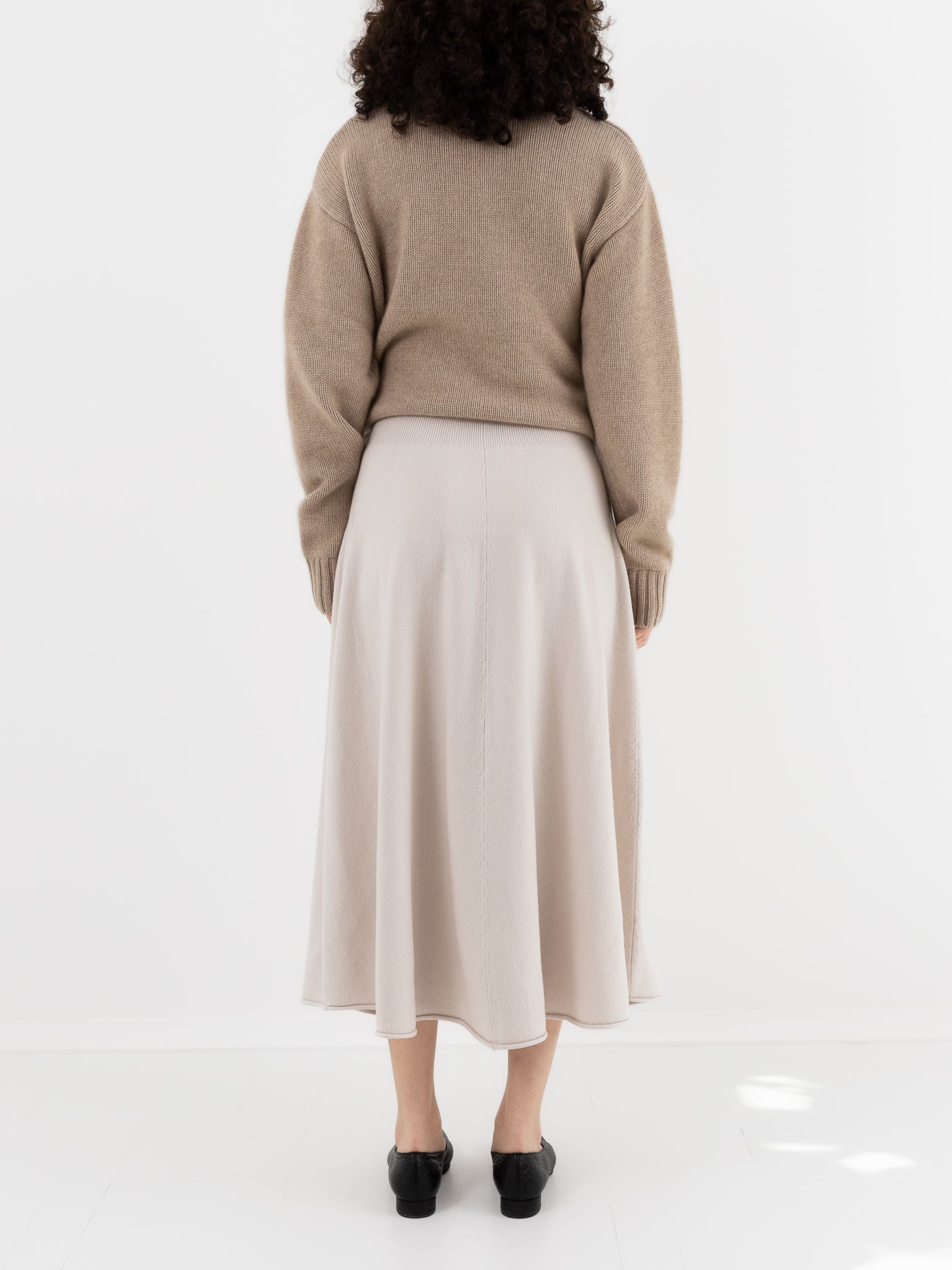 Extreme Cashmere n°388 Ease Skirt in Chalk - EXTREME CASHMERE at Worthwhile - shop SKIRT