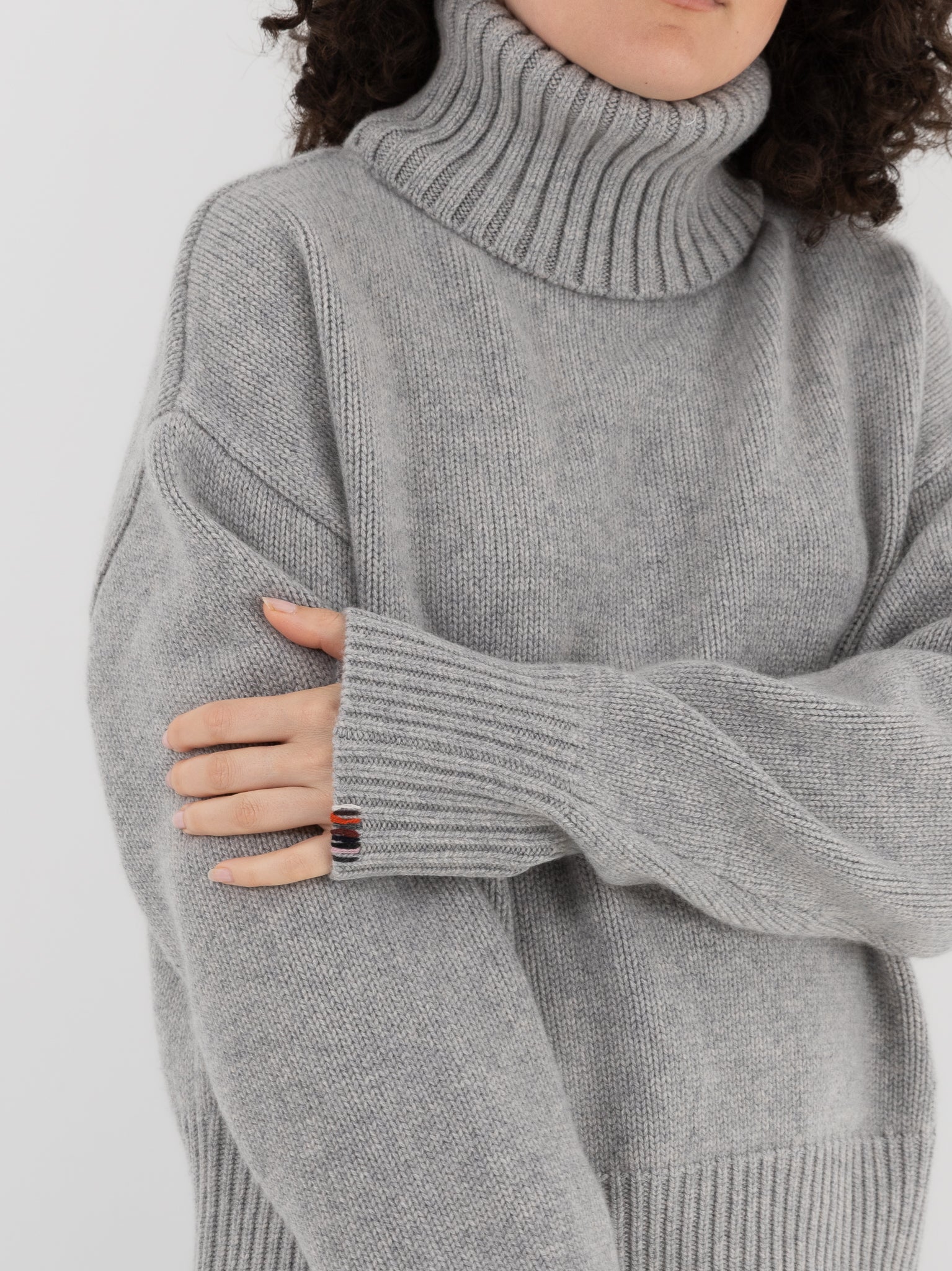 Extreme Cashmere n°434 Crop Xtra Turtleneck in Grey - EXTREME CASHMERE at Worthwhile - shop SWEATER