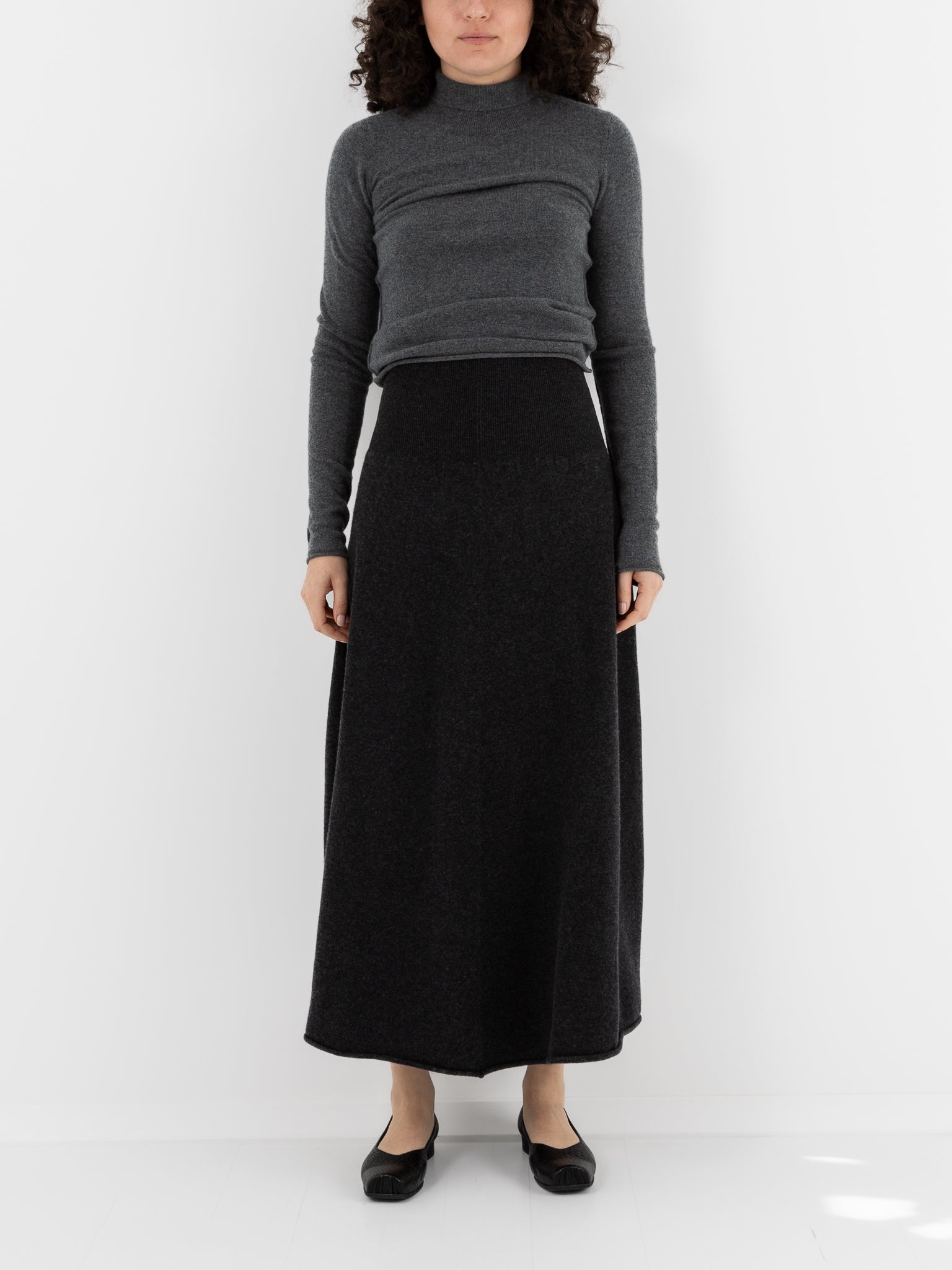 Extreme Cashmere n°388 Ease Skirt in Shadow - EXTREME CASHMERE at Worthwhile - shop SKIRT