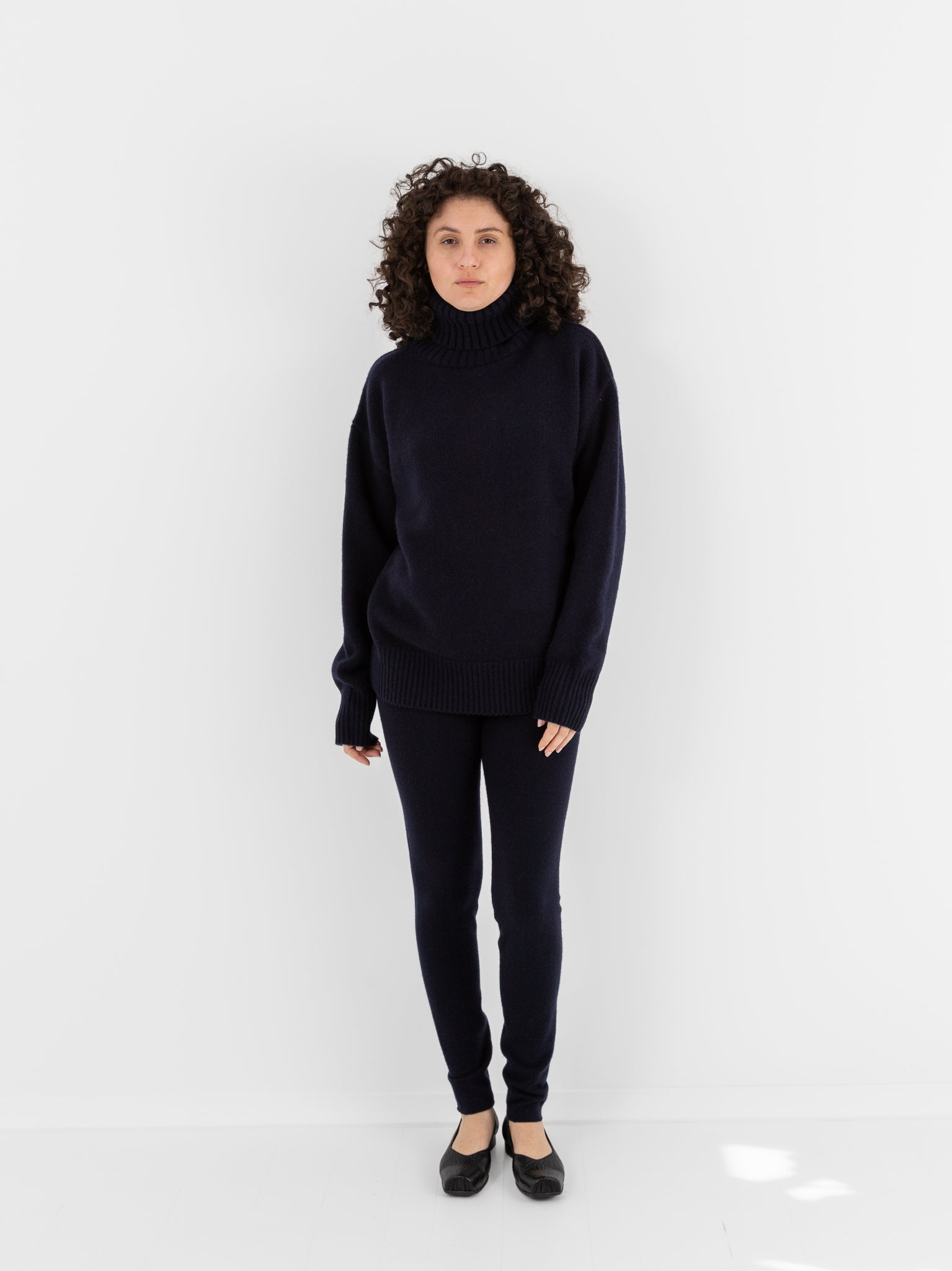 Extreme Cashmere n°20 Oversize Xtra Turtleneck in Navy - EXTREME CASHMERE at Worthwhile - shop SWEATER
