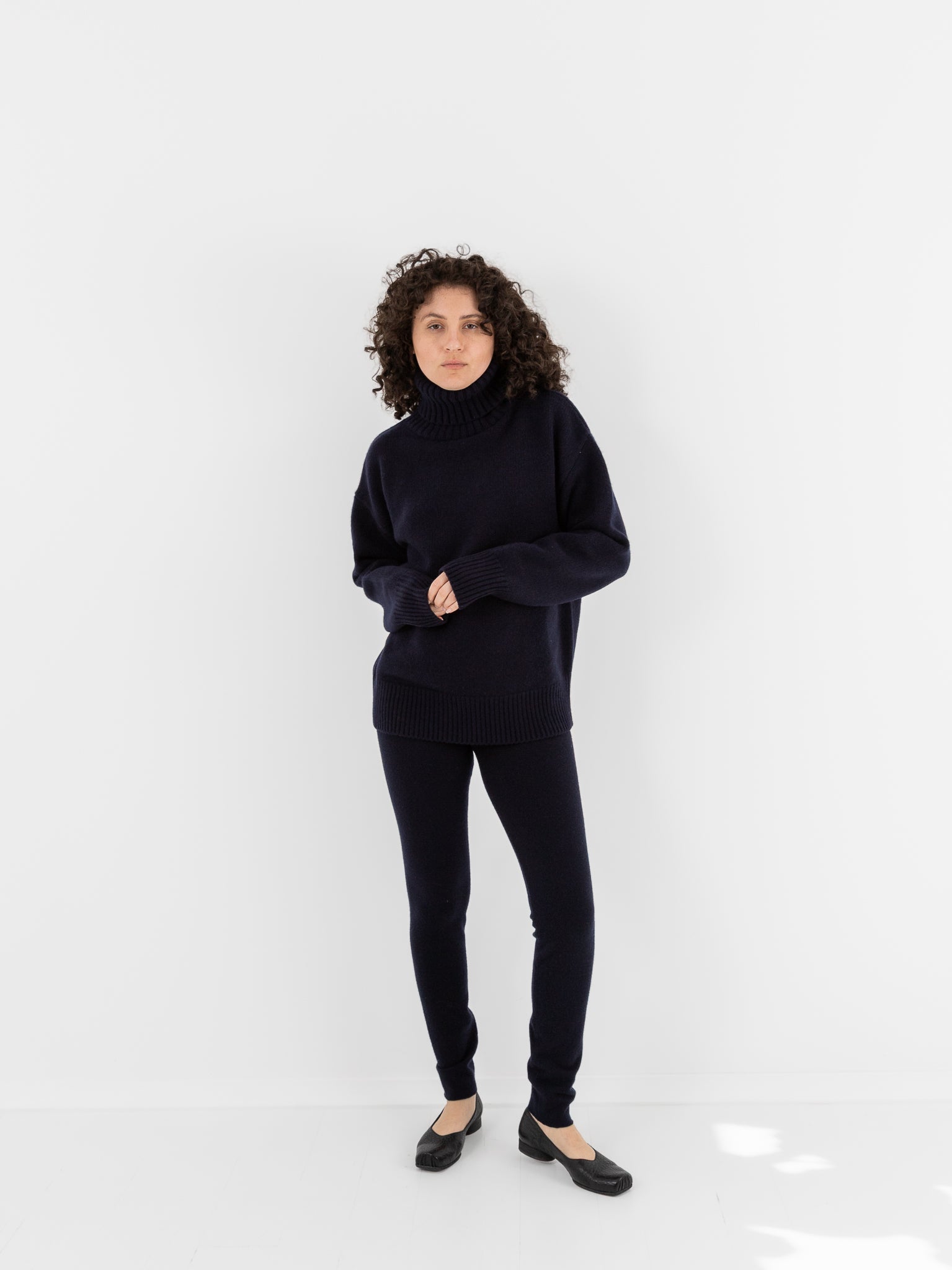 Extreme Cashmere n°20 Oversize Xtra Turtleneck in Navy - EXTREME CASHMERE at Worthwhile - shop SWEATER