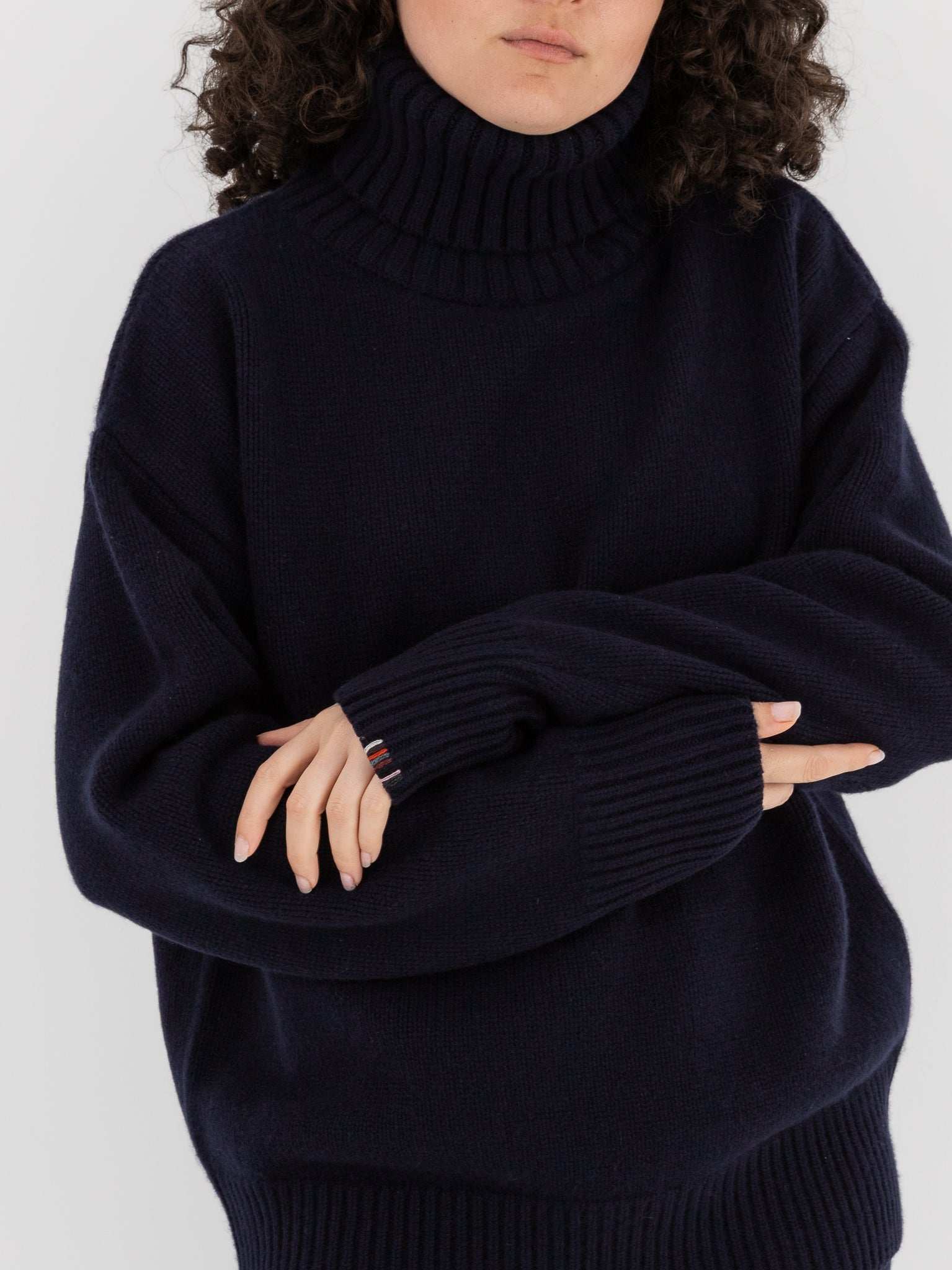 Extreme Cashmere n°20 Oversize Xtra Turtleneck in Navy - EXTREME CASHMERE at Worthwhile - shop SWEATER