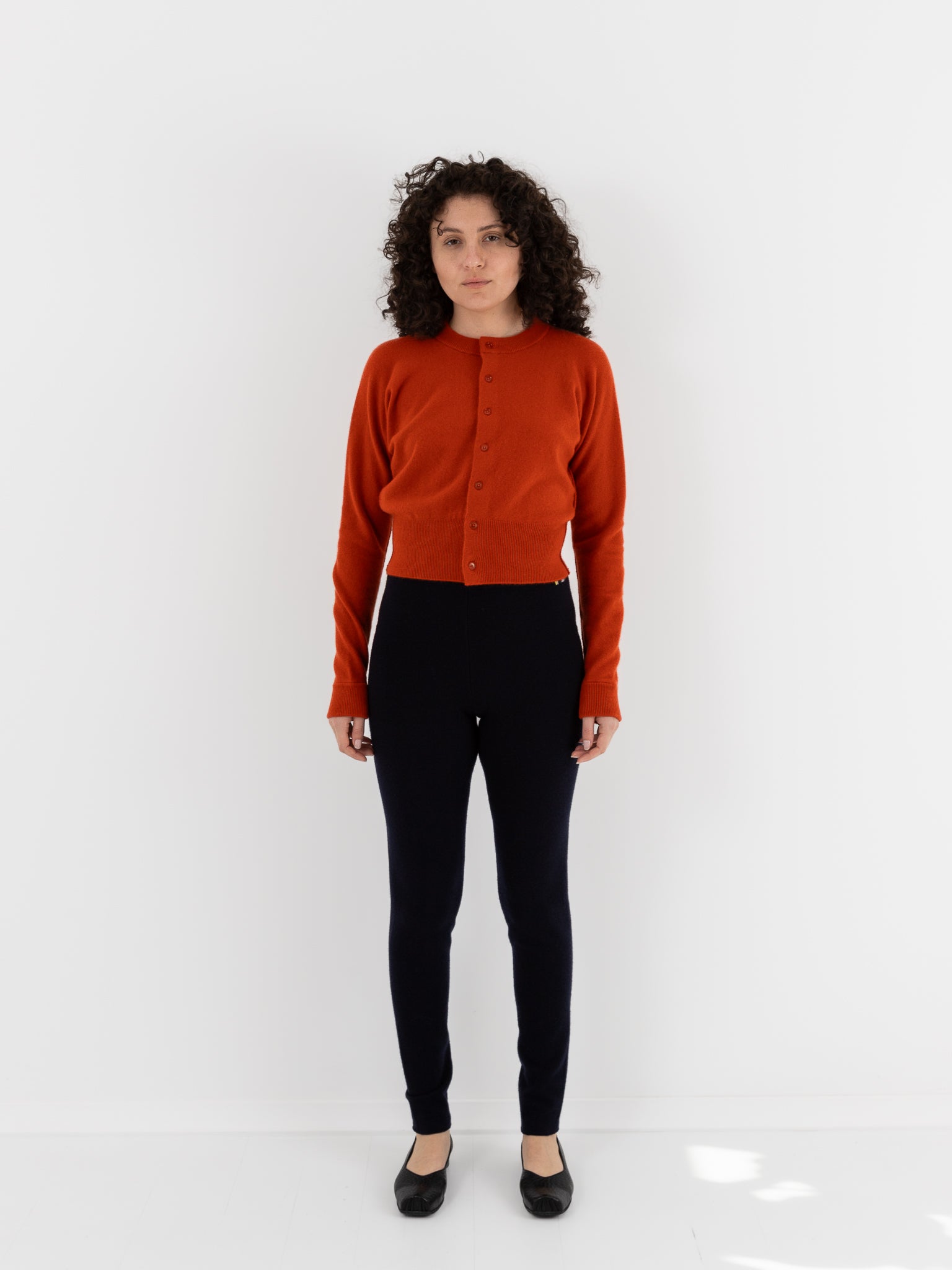 Extreme Cashmere n°257 Blouson Crop Cardigan in Dark Orange - EXTREME CASHMERE at Worthwhile - shop CARDIGAN