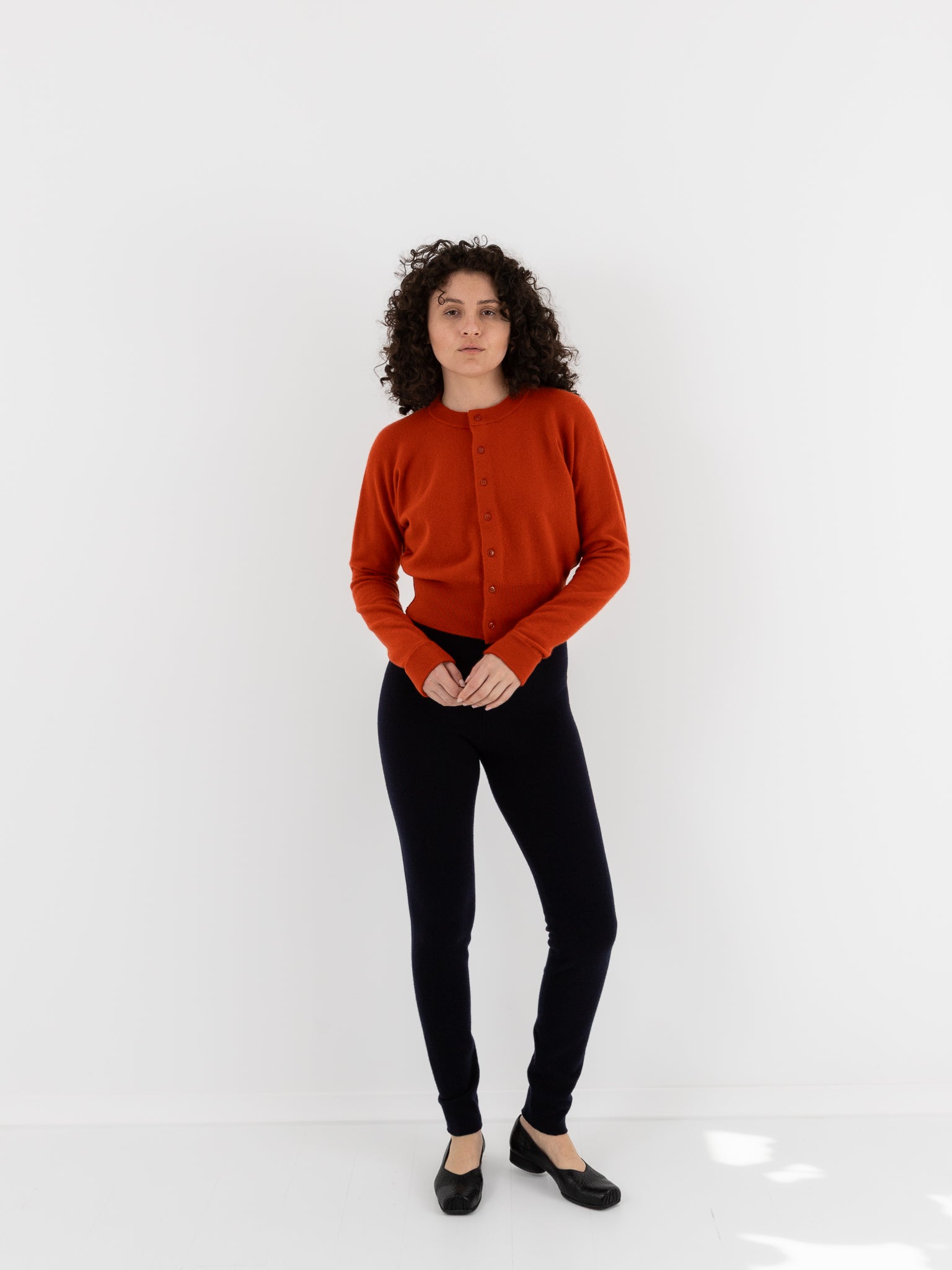 Extreme Cashmere n°257 Blouson Crop Cardigan in Dark Orange - EXTREME CASHMERE at Worthwhile - shop CARDIGAN