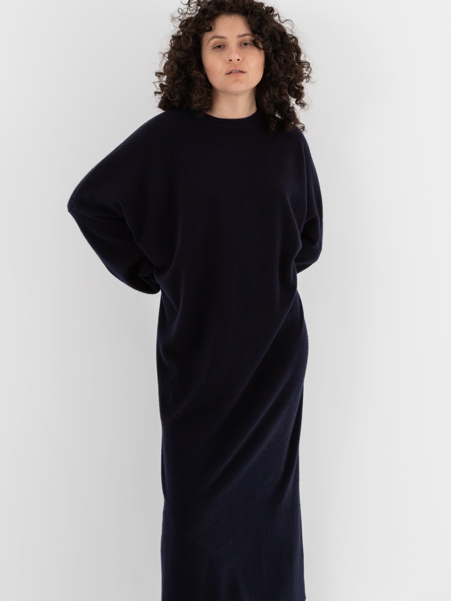 Extreme Cashmere n°289 May Dress in Navy - EXTREME CASHMERE at Worthwhile - shop DRESS