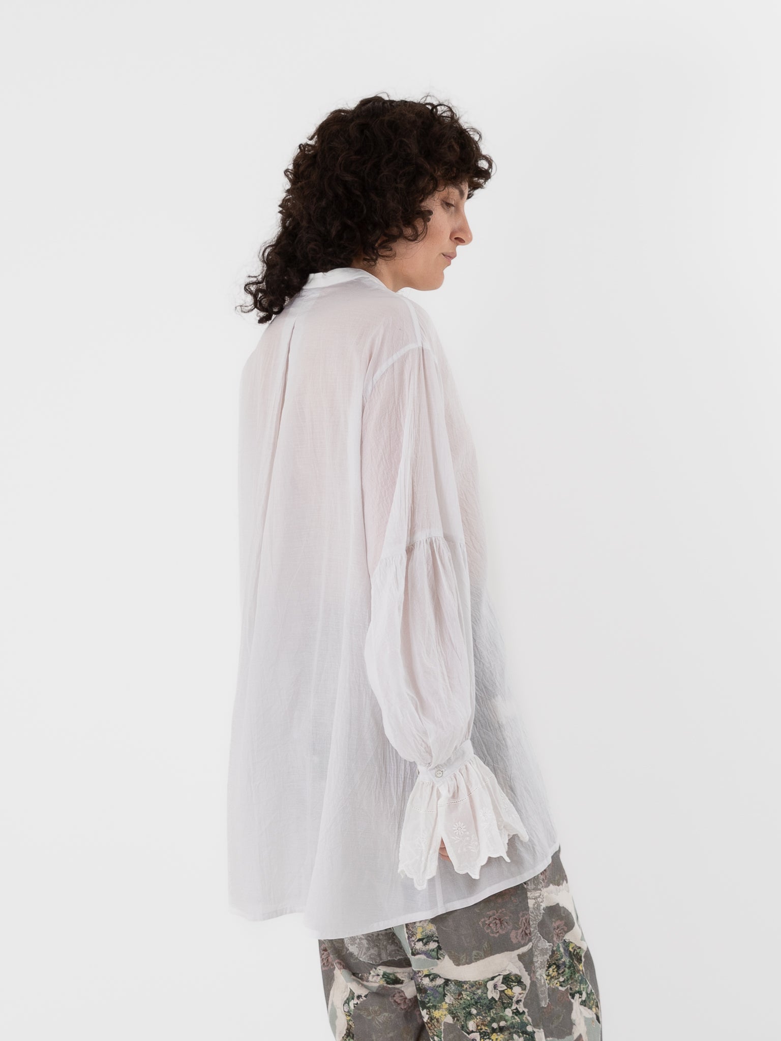 GASA Embroidered Yoke Blouse in Antique White - GASA at Worthwhile - shop TOP