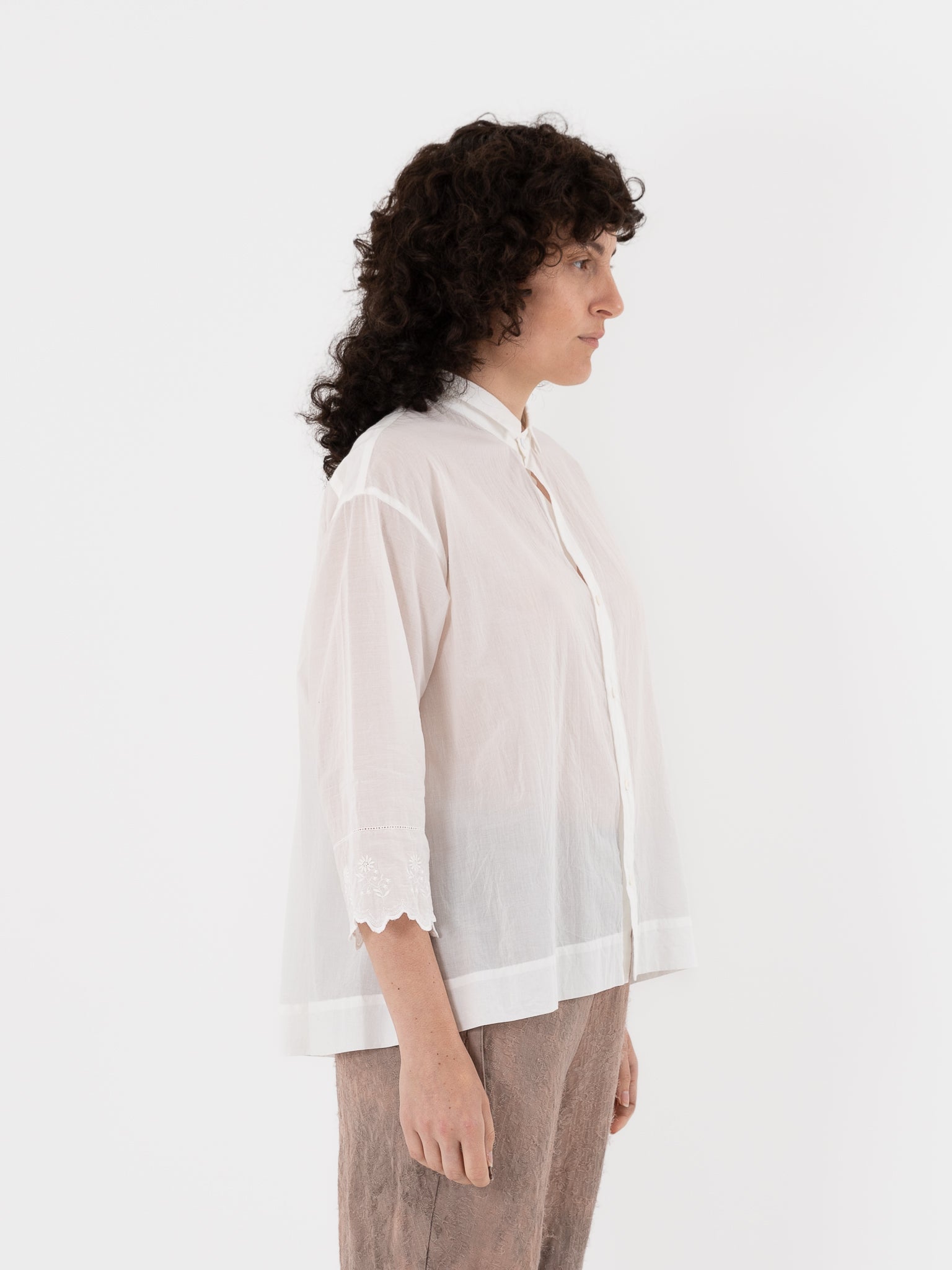 GASA Lace Sleeves Shirt in Off White - GASA at Worthwhile - shop TOP