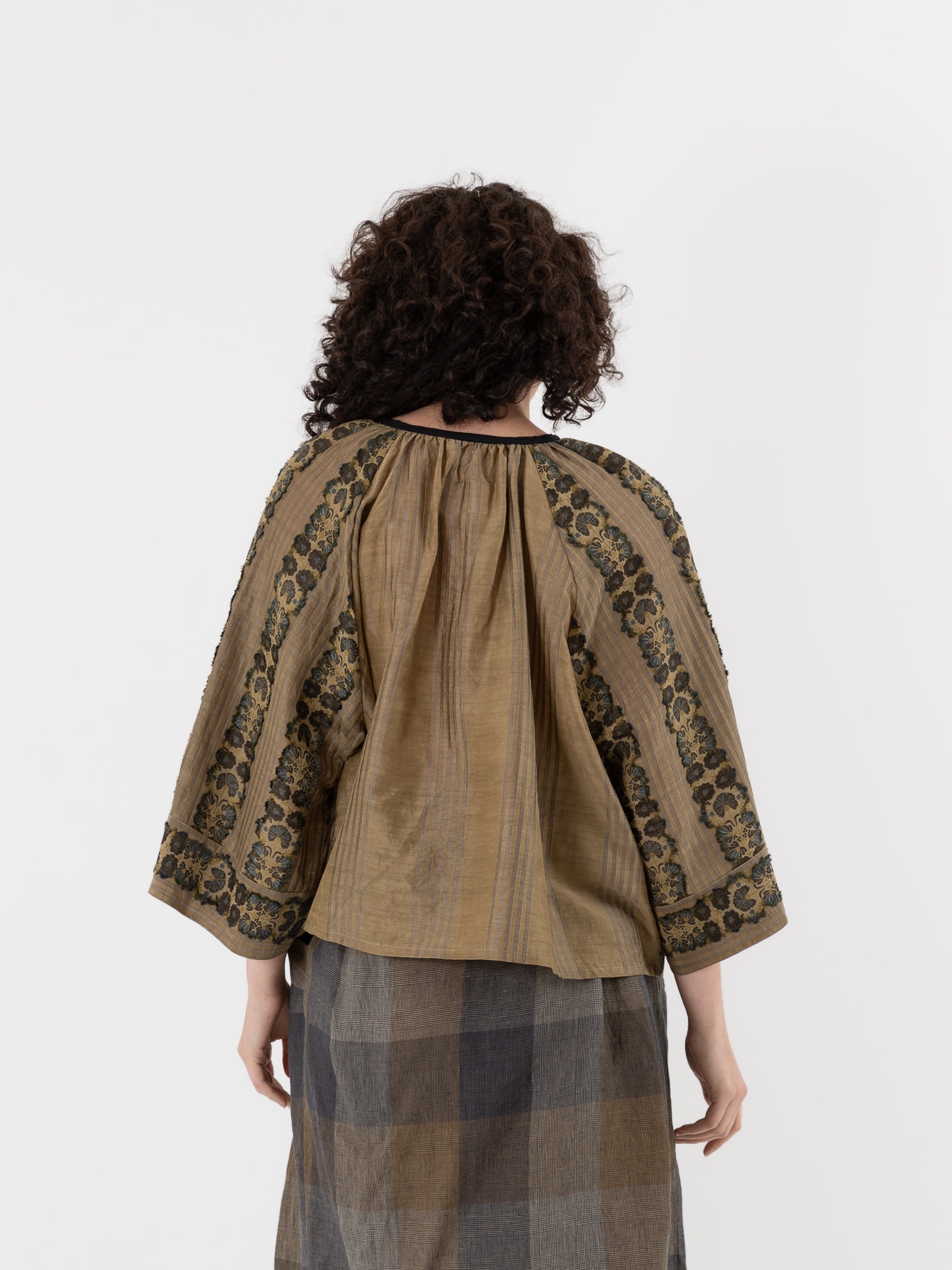 GASA Gathered Blouse in Burnt Ochre - GASA at Worthwhile - shop TOP